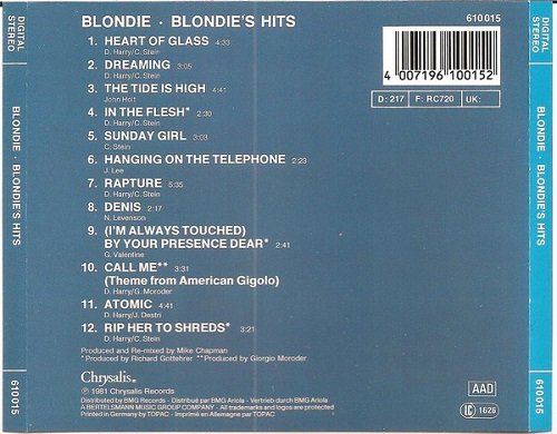 Blondie - Blondie's Hits (Reissue) (1981/1988)