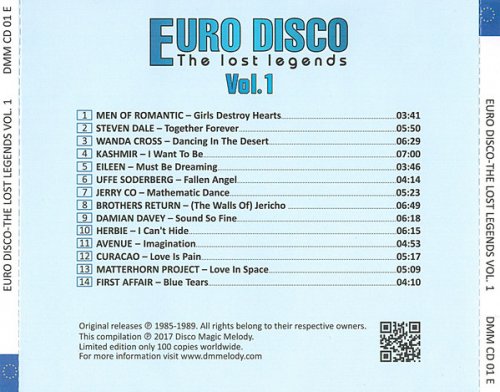 VA - Euro Disco: The Lost Legends Vol. 1 (2017)