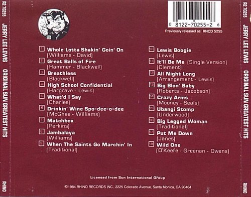 Jerry Lee Lewis - 18 Original Sun Greatest Hits (Reissue) (1984)
