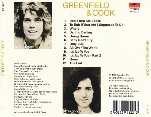 Greenfield & Cook - Greenfield & Cook (Reissue) (1972/2012)