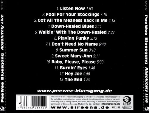 Pee Wee Bluesgang - Absolutely Live (1983/2015) Lossless