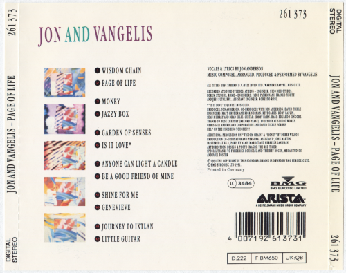 Jon & Vangelis - Page of Life (1991)